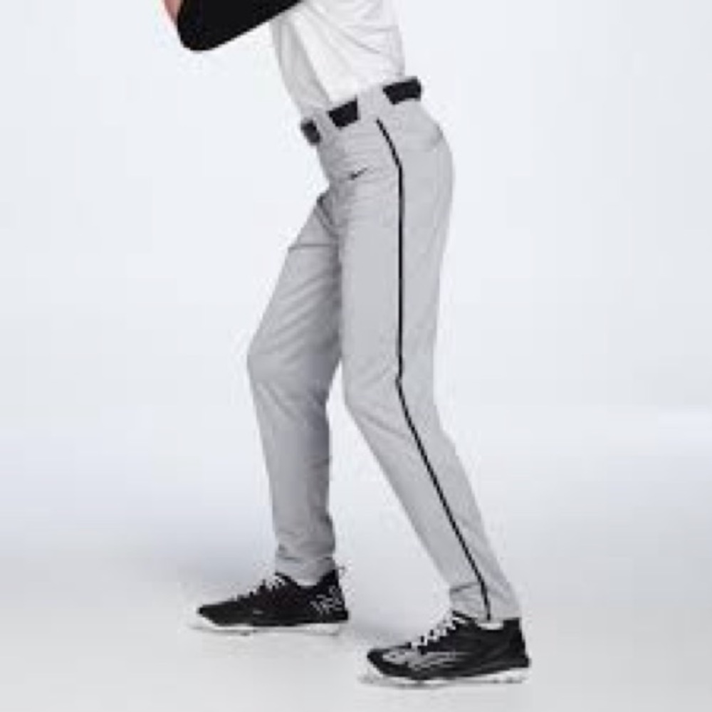 NWT Nike Men's Vapor Pro Gray/Black Piped Baseball Pants Size M 747226-0…